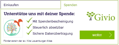 Gooding-Banner zur Unterstützung des Fördervereins beim Einkaufen