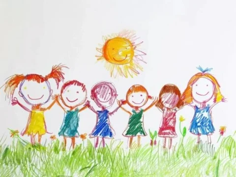 Bunte Kinderzeichnung